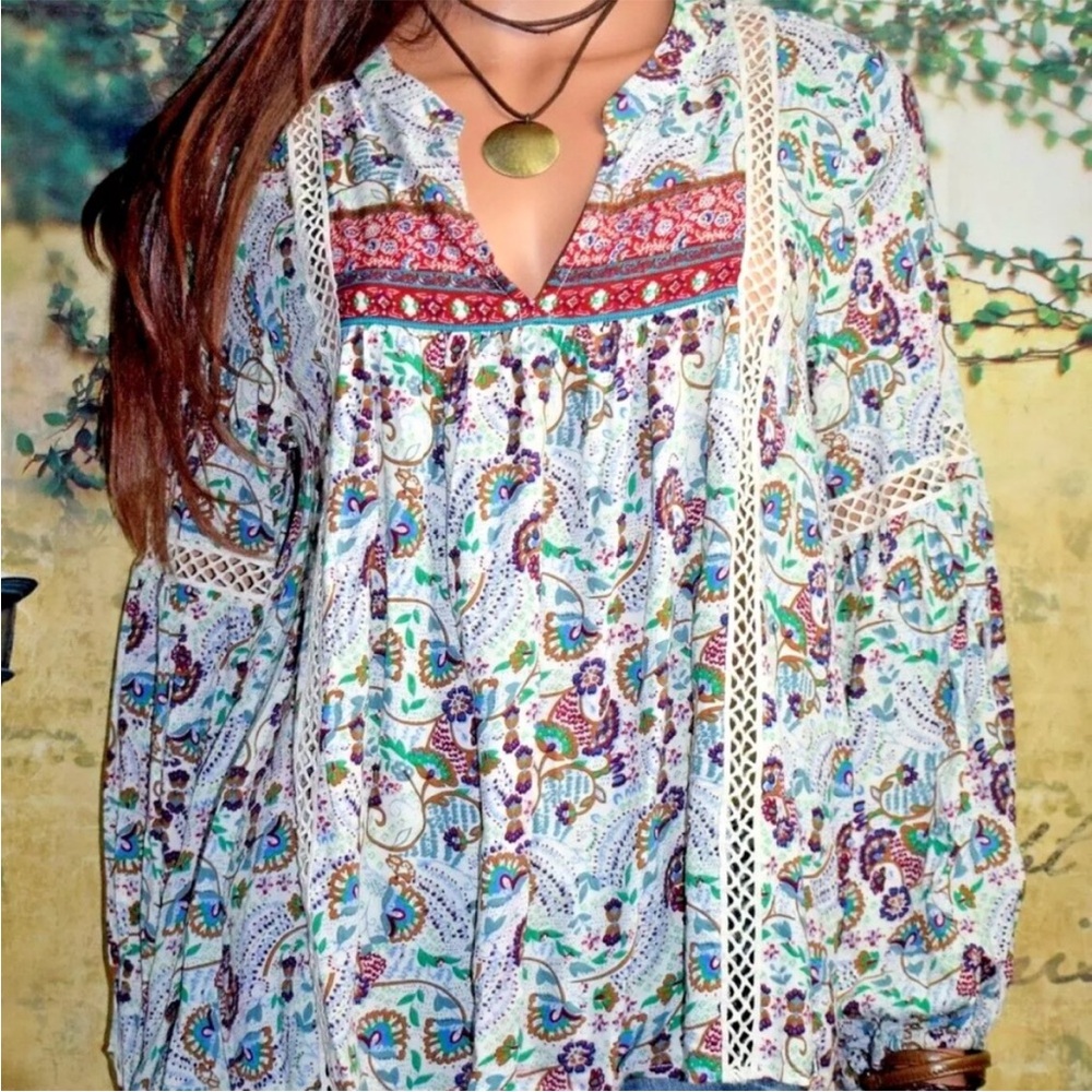 SUNDANCE CATALOG Jessamyn Lace Blouse‎ Size Small Boho blouse xs